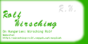 rolf wirsching business card